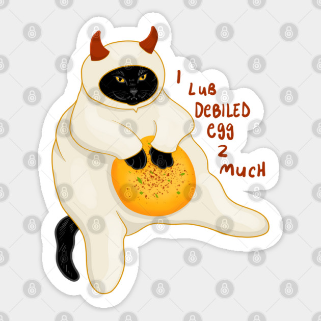 I lub Debiled Egg cat Sticker