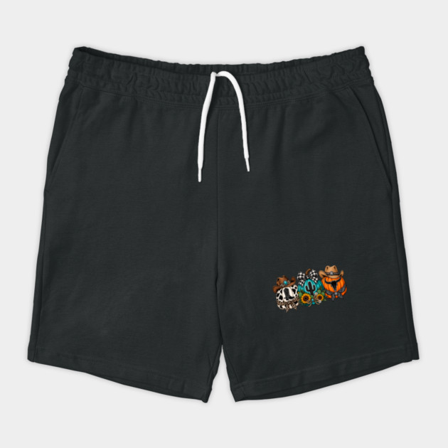 Western Halloween Pumpkins Cowgirl Cowboy Shorts