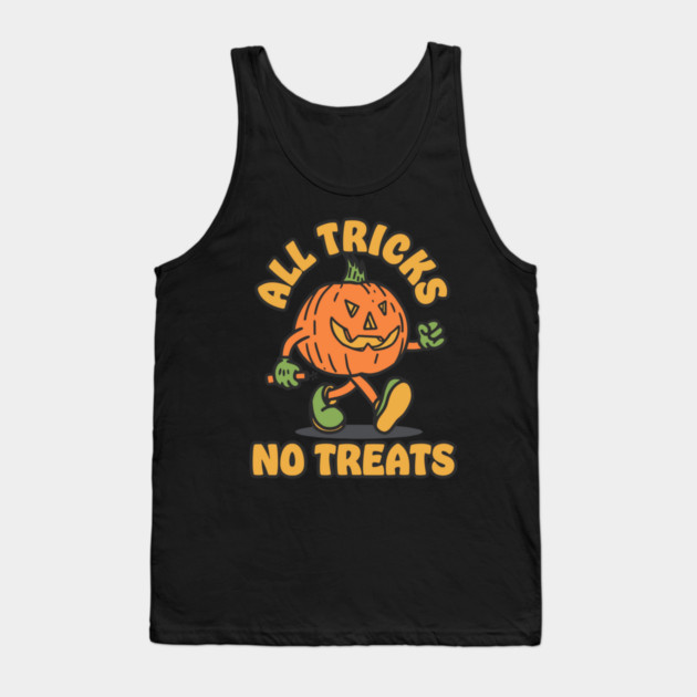 All Tricks No Treats Halloween Pumpkin Tank Top