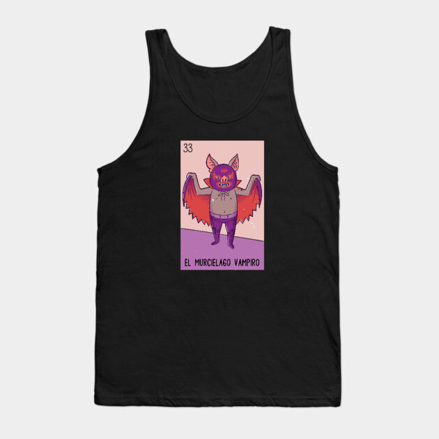 El Murciélago Vampiro // Mexican Luchador Vampire Bat Loteria Card Tank Top