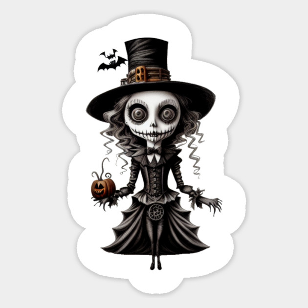 Spooky Halloween Girl Sticker
