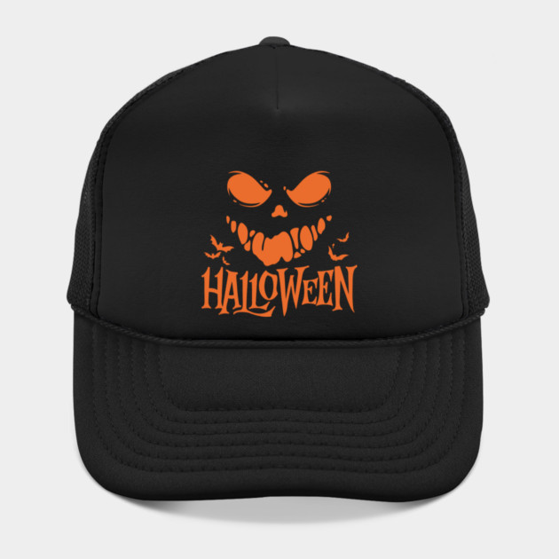 Halloween Skull Face – Spooky Pumpkin Horror Halloween Design Hat