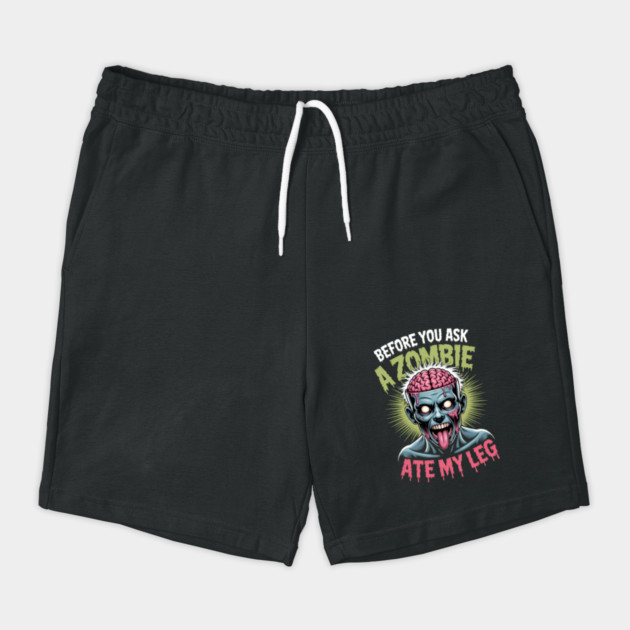Zombie Halloween Funny Leg Amputee Humor Shorts