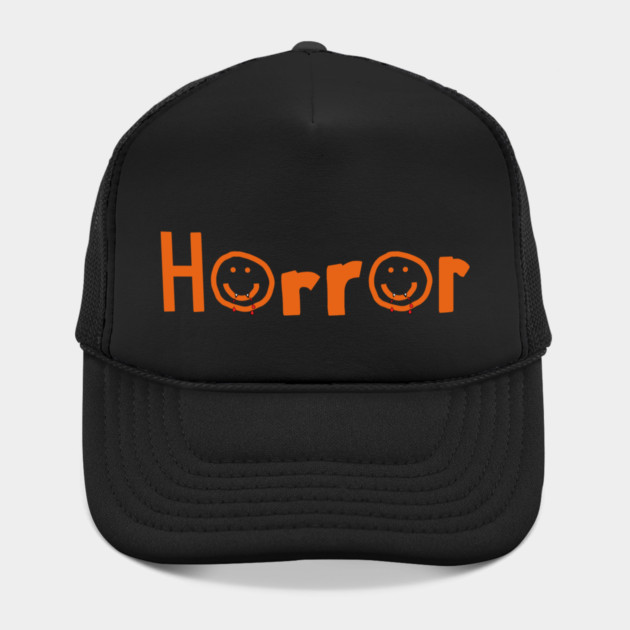Orange Horror Typography with Smiley Face at Halloween Hat