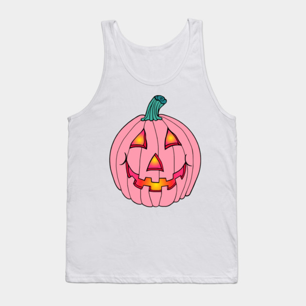 Pink Glowing Jack-O-Lantern Smiling Pumpkin Tank Top