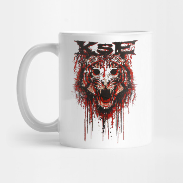 Aggressive Tiger Head Artistic Splatter Illustration Mug