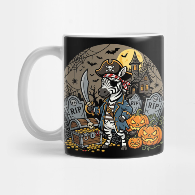 Pirate Zebra Halloween – Funny Carved Pumpkin Costume Art Mug