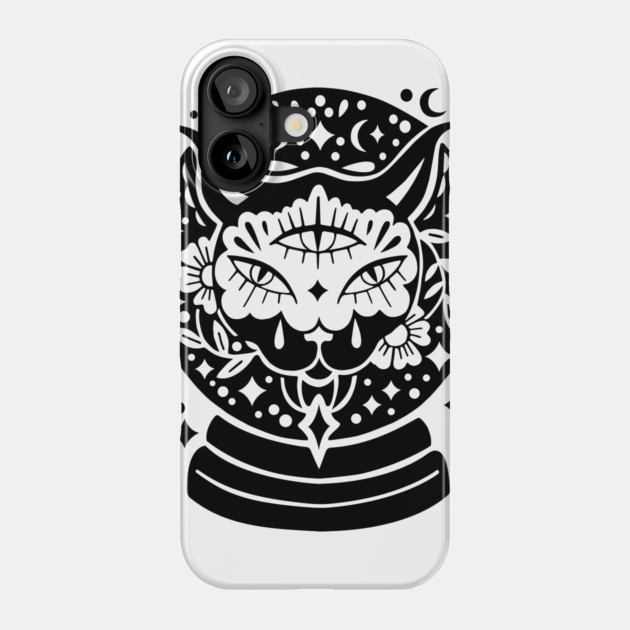 Black Cat Crystalball Phone Case