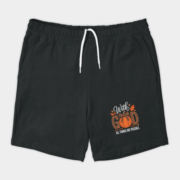 Christian Fall Pumpkin Bible Verse Halloween Jesus Lover Shorts