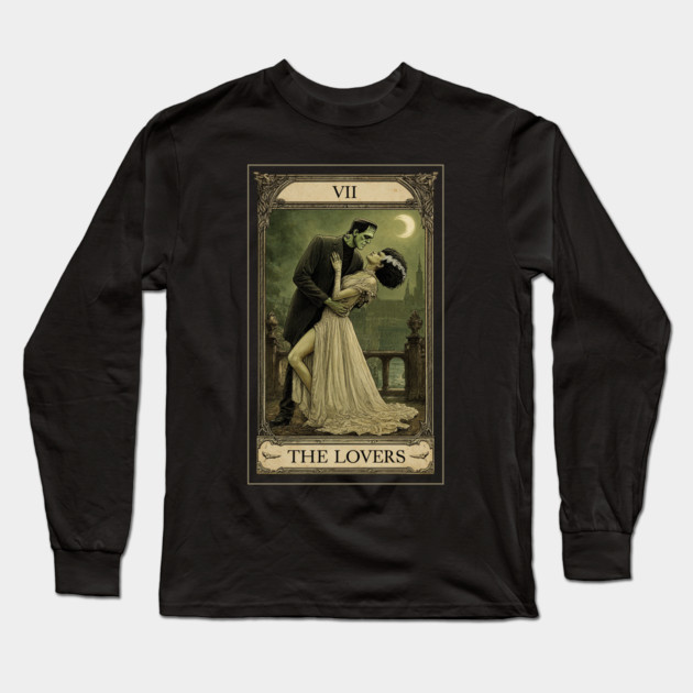 The Bride And Frankenstein Tarot The Lovers Card Long Sleeve T-Shirt