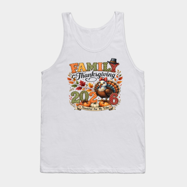 Family Thanksgiving 2026 Cute Turkey Tribe Shirt Tank Top