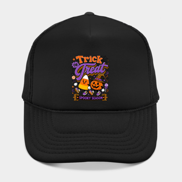 Candy Corn Pumpkin Leopard Pattern Autumn Halloween Hat