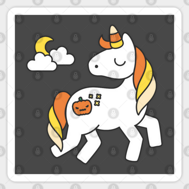 Candy Corn Unicorn Sticker