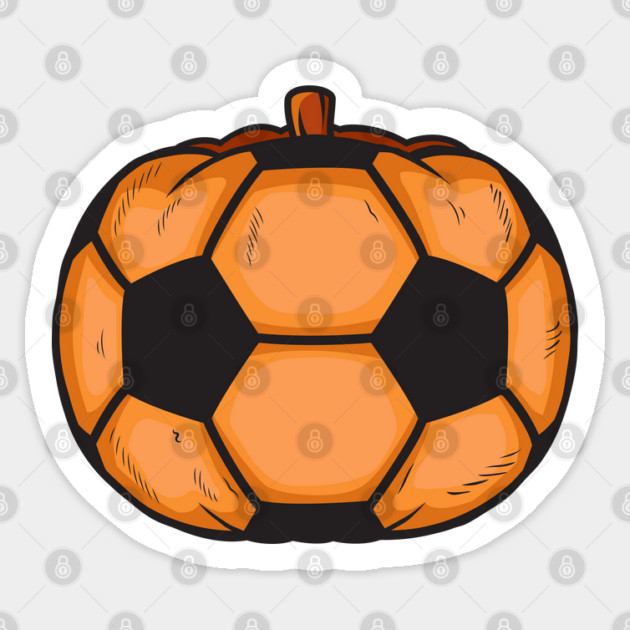 Soccer Pumpkin Ball Head Halloween Sticker