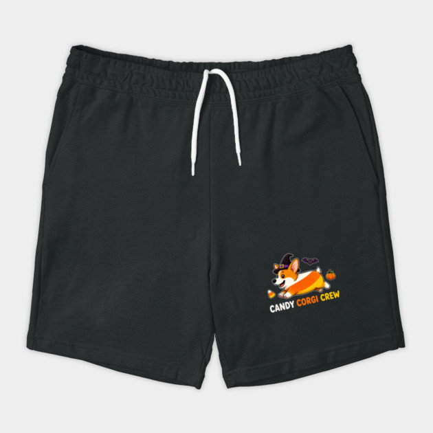 Candy Corgi Crew Running Witch Hat Halloween Shorts