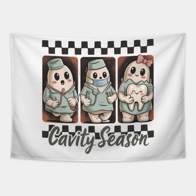 Cavity Season Halloween Dentist Dental Hygienist Assistant Tapestry