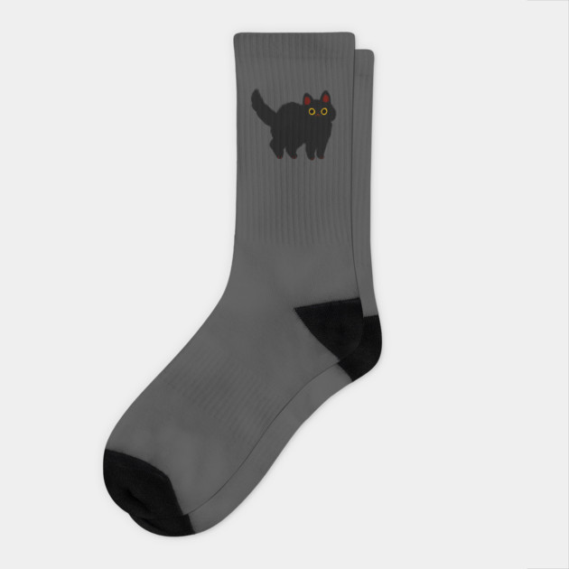 Fluffy Black Cat Socks