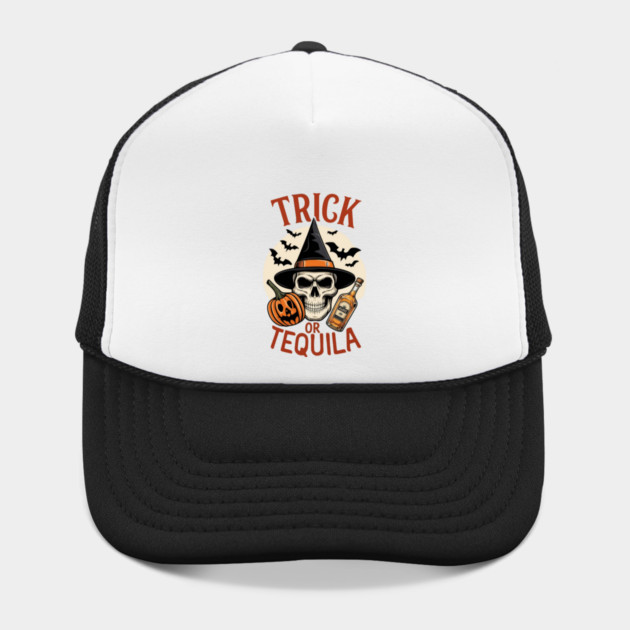 Trick Or Treat Halloween Skull White Hat
