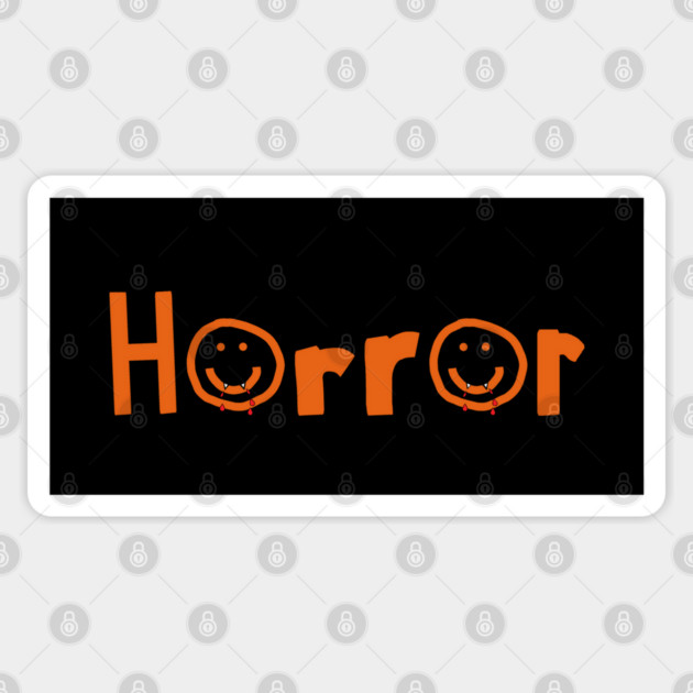 Orange Horror Typography with Smiley Face at Halloween Sticker