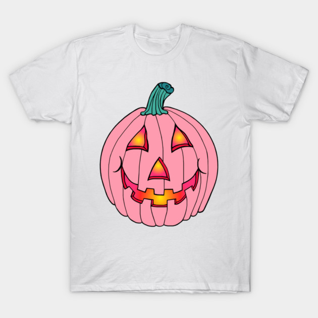 Pink Glowing Jack-O-Lantern Smiling Pumpkin T-Shirt