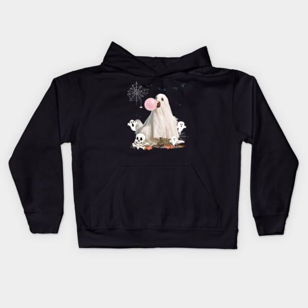 Chicken Ghost Dressed Funny Halloween chicken Lover Kids Hoodie