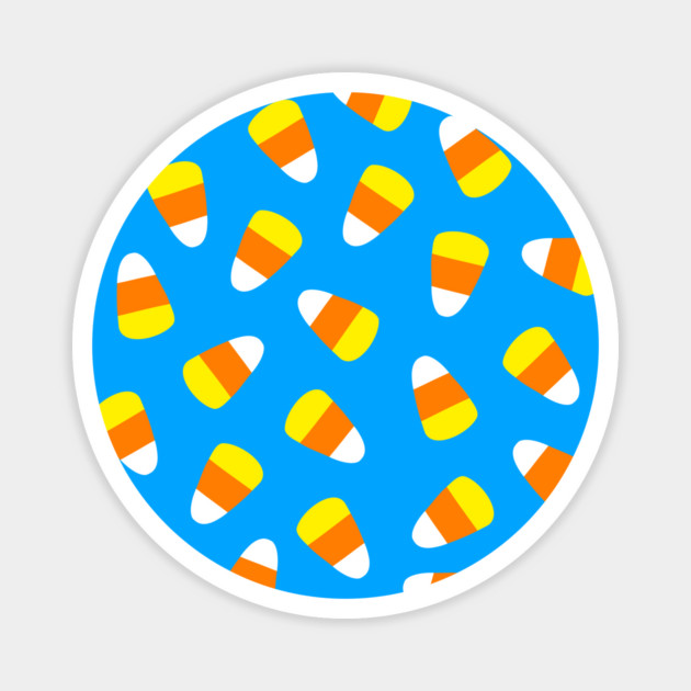 Candy Corn on Blue Magnet