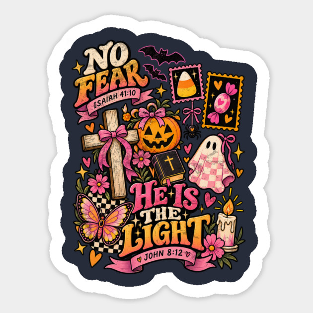 Shine with The Light of Jesus Christian Halloween Pumpkin Sticker