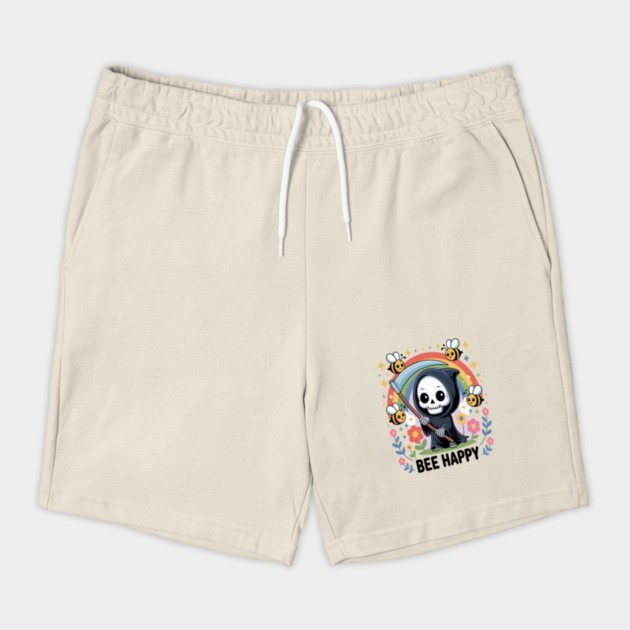 Bee Happy Cute Grim Reaper Rainbow Shorts