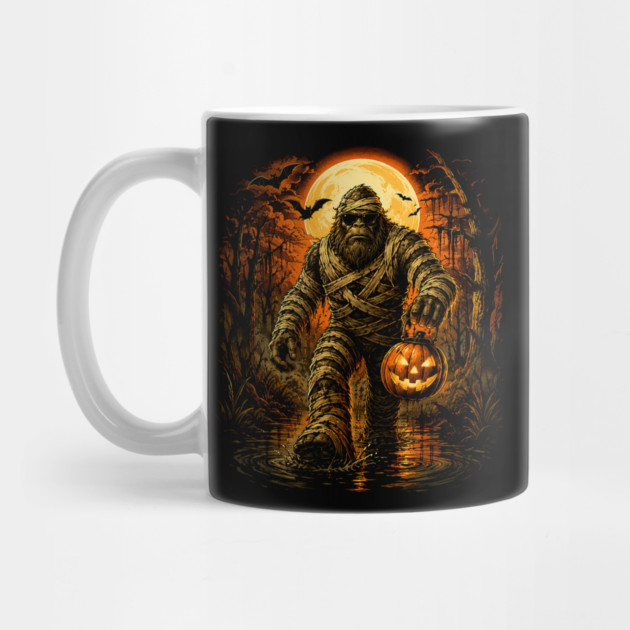 Bigfoot Mummy Pumpkin Spooky Halloween Cryptid Lover Mug