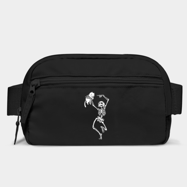 Dancing Skeleton With a Cat Bag