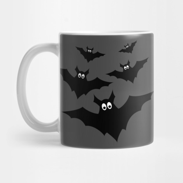 Cool cute black flying bats Halloween Mug