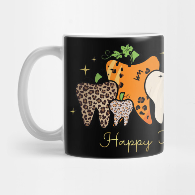 Happy Fall Toothy Leopard Pumpkin Mug