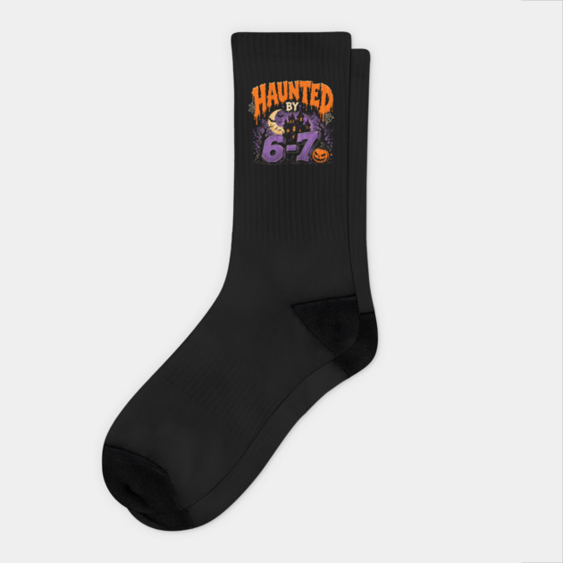 Haunted Castle Spooky Moon 6 7 Halloween Socks