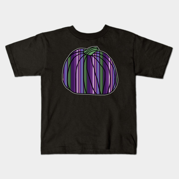 Pumpkin Purple Green Stripes Kids T-Shirt