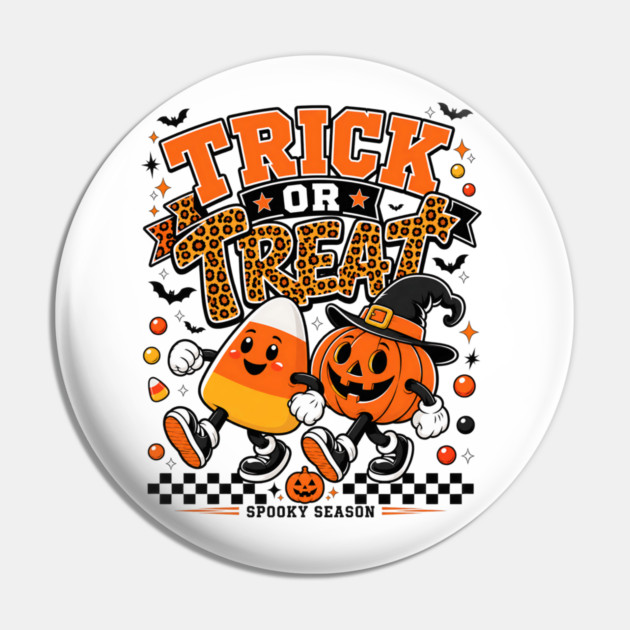 Candy Corn Pumpkin Leopard Pattern Cute Halloween Pin