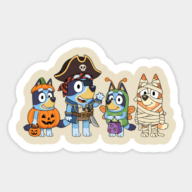 Bluey Family Halloween Costumes Sticker