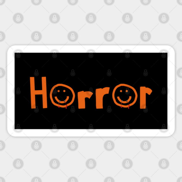Orange Horror Typography with Smiley Face at Halloween Magnet