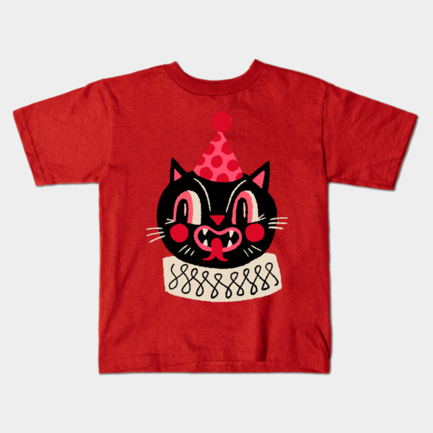 Vintage Halloween Cat Clown Kids T-Shirt