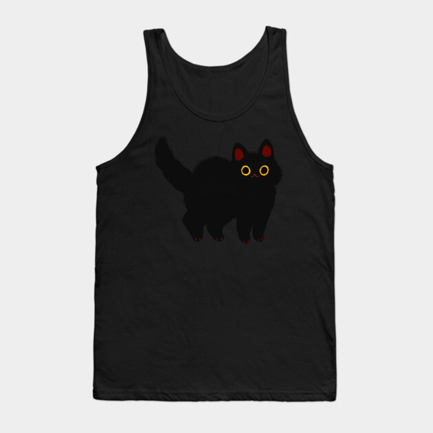 Fluffy Black Cat Tank Top