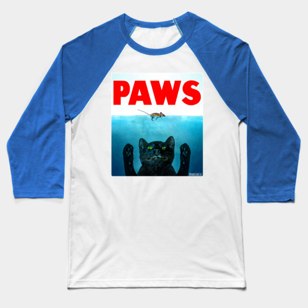 Paws (Cat Jaws) Baseball T-Shirt