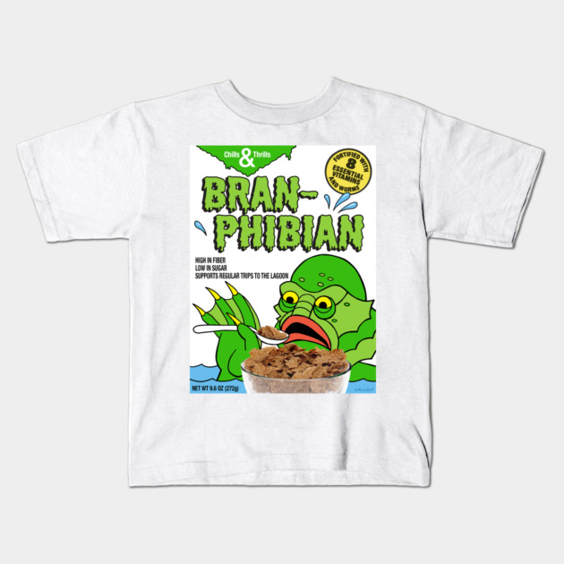 Monster Breakfast Cereal, Bran-phibian! Kids T-Shirt