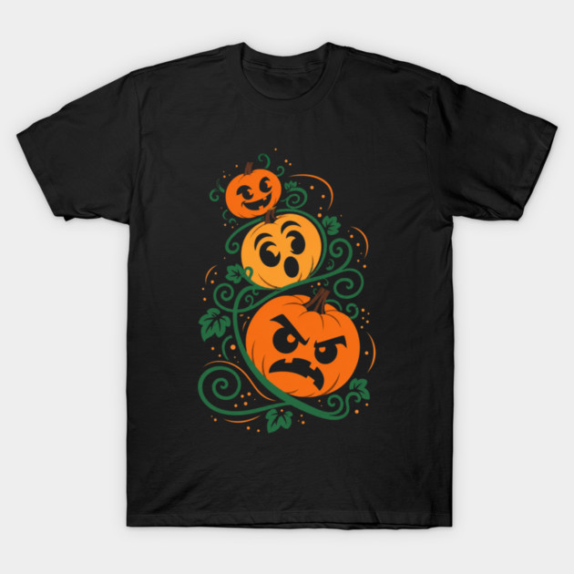 Cozy Pumpkin Family Illustration T-Shirt