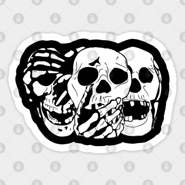 3 Skulls Sticker