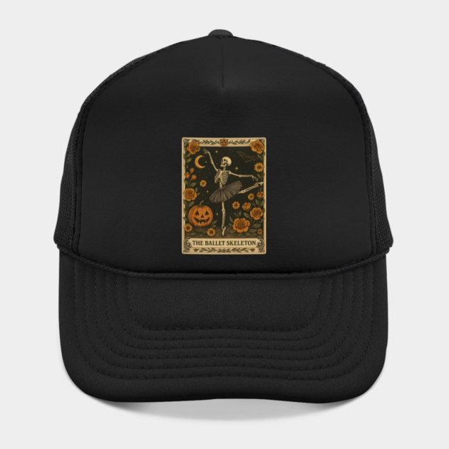 Floral Skeleton Ballet Teacher Tarot Card Pumpkin Halloween Hat