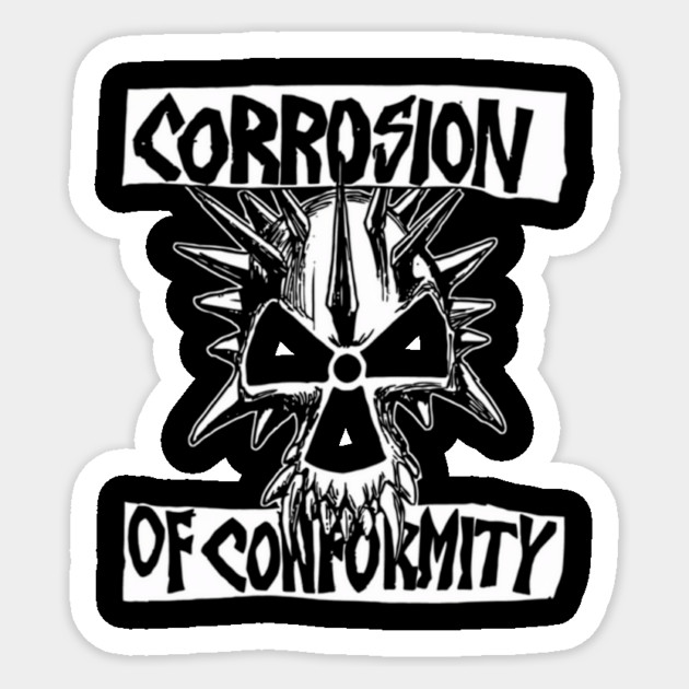 Corrosion of Conformity Skull Radiation Punk Metal Logo Sticker