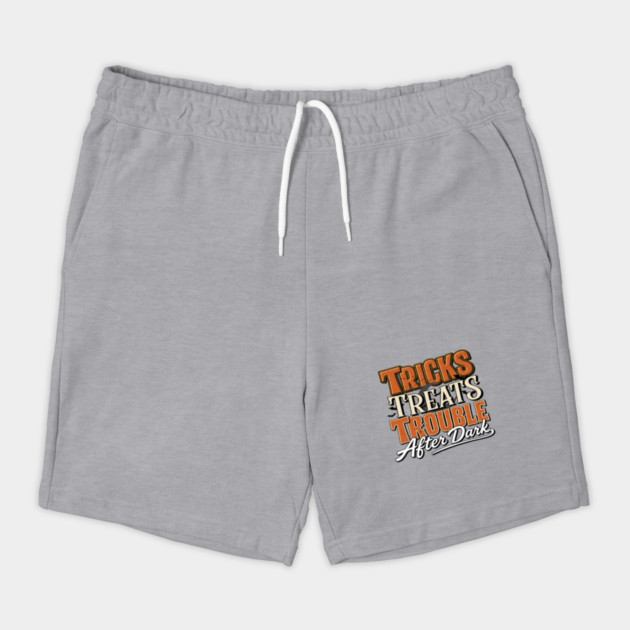 Trick or Treat Halloween Tricks Treats Trouble Spooky Tee Shorts