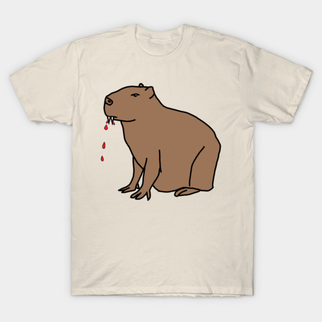Funny Halloween Animals Capybara with Sharp Teeth T-Shirt