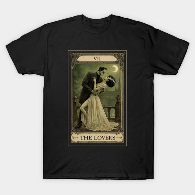 The Bride And Frankenstein Tarot The Lovers Card T-Shirt