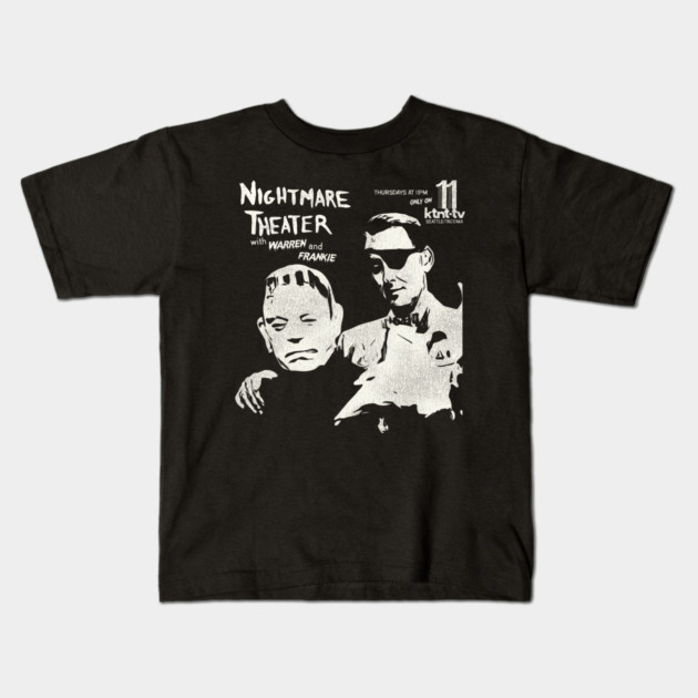 Nightmare Theater with Warren & Frankie Seattle Horror Hosts Kids T-Shirt