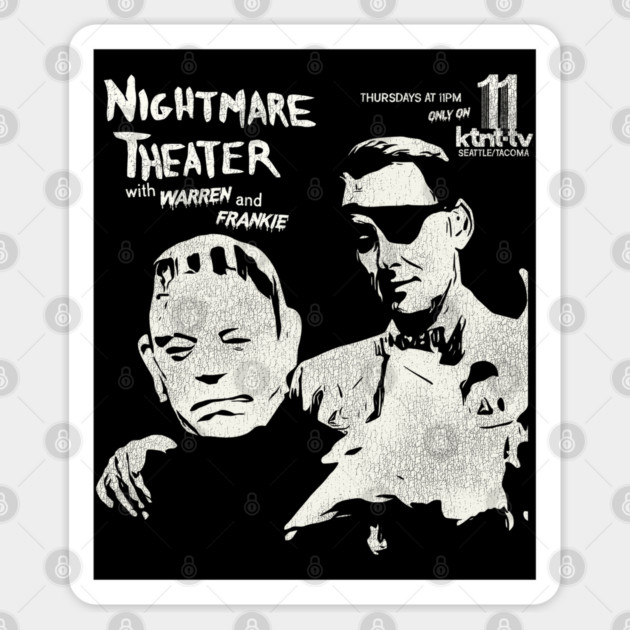 Nightmare Theater with Warren & Frankie Seattle Horror Hosts Sticker